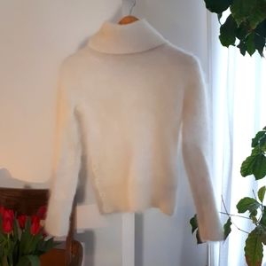 White luxe turtleneck sweater